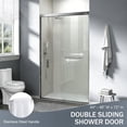 thumbnail image 2 of 44-48 in. W x 72 in. H Double Sliding Shower Door, Semi-frameless Bypass Bathroom Sliding Door with 1/4" (6mm) Tempered Glass for Walk-in Shower, Brushed Nickel 24D03-48BNX, 2 of 6