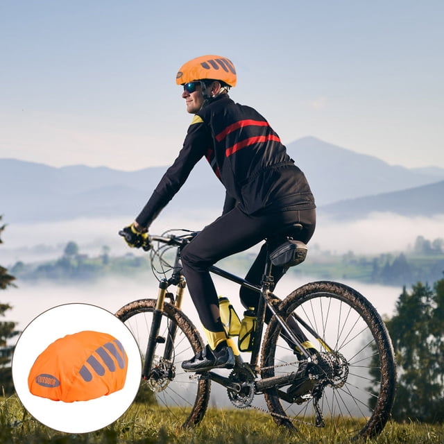 Kroder Bike Helmet Cover with Reflective Strip, High Visibility Waterproof Cycling Bicycle Helmet Rain Cover Breathable Road Bicycle Helmet Water Cover Ride Gear