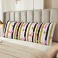 thumbnail image 2 of Fuzoiu Gold Glittering Hearts and Flamingos Print Body Pillowcase 20x54 in,Long Pillow Case, Microfiber Body Pillow Cover, Soft and Breathable Pillowcase, 2 of 7