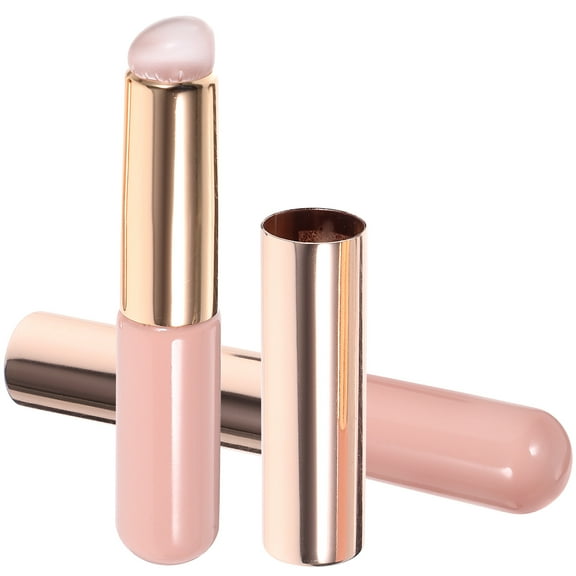 LULULION 2Pcs Silicone Lip Brush Portable Pink Applicator for Precise Lipstick and Concealer Makeup