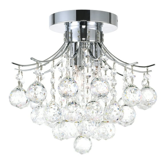CWI Lighting Princess 3 Light Transitional Metal Flush Mount in Chrome