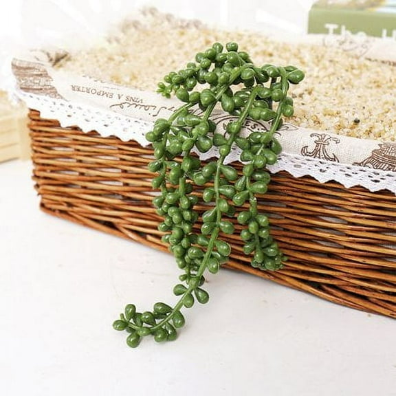 ZOELNIC 1pcs Artificial Succulents Hanging Plants Fake String of Pearls for Wall Home Garden Decor