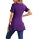 thumbnail image 3 of INSPIRE CHIC Women's Summer Front Knotted V Neck Blouse Short Sleeve Oversized Tunic Tops Solid Pullover T Shirt XS Purple, 3 of 6