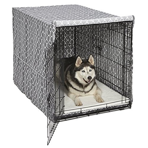 MPPMidwest Housse de Cage pour Chien Quiet Time Privée Sécurisée Confort Cool Motif Gris (48 Pouces)