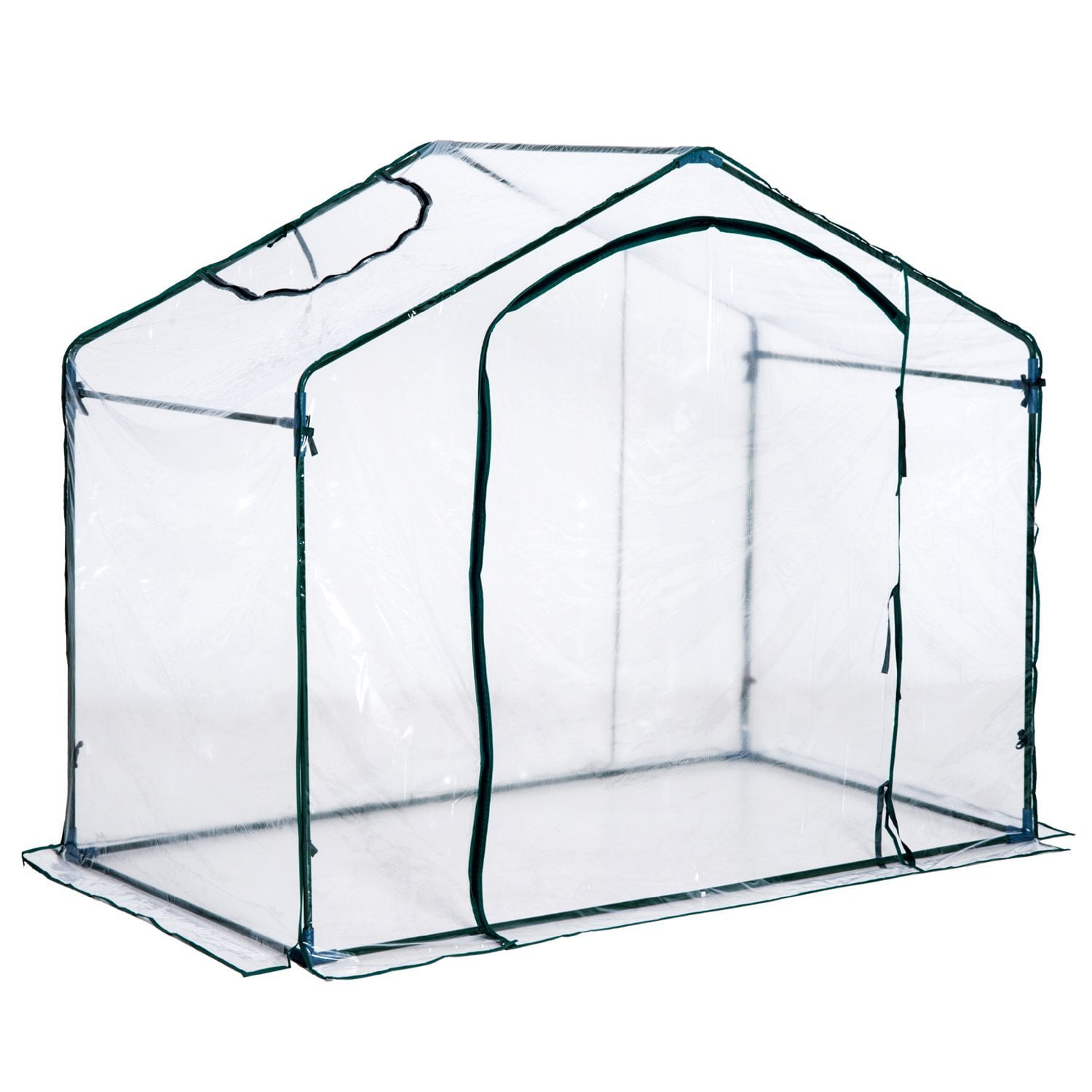 Outsunny 6' x 3.5' x 5' Outdoor Portable Walk-In Greenhouse with Clear PVC Cover