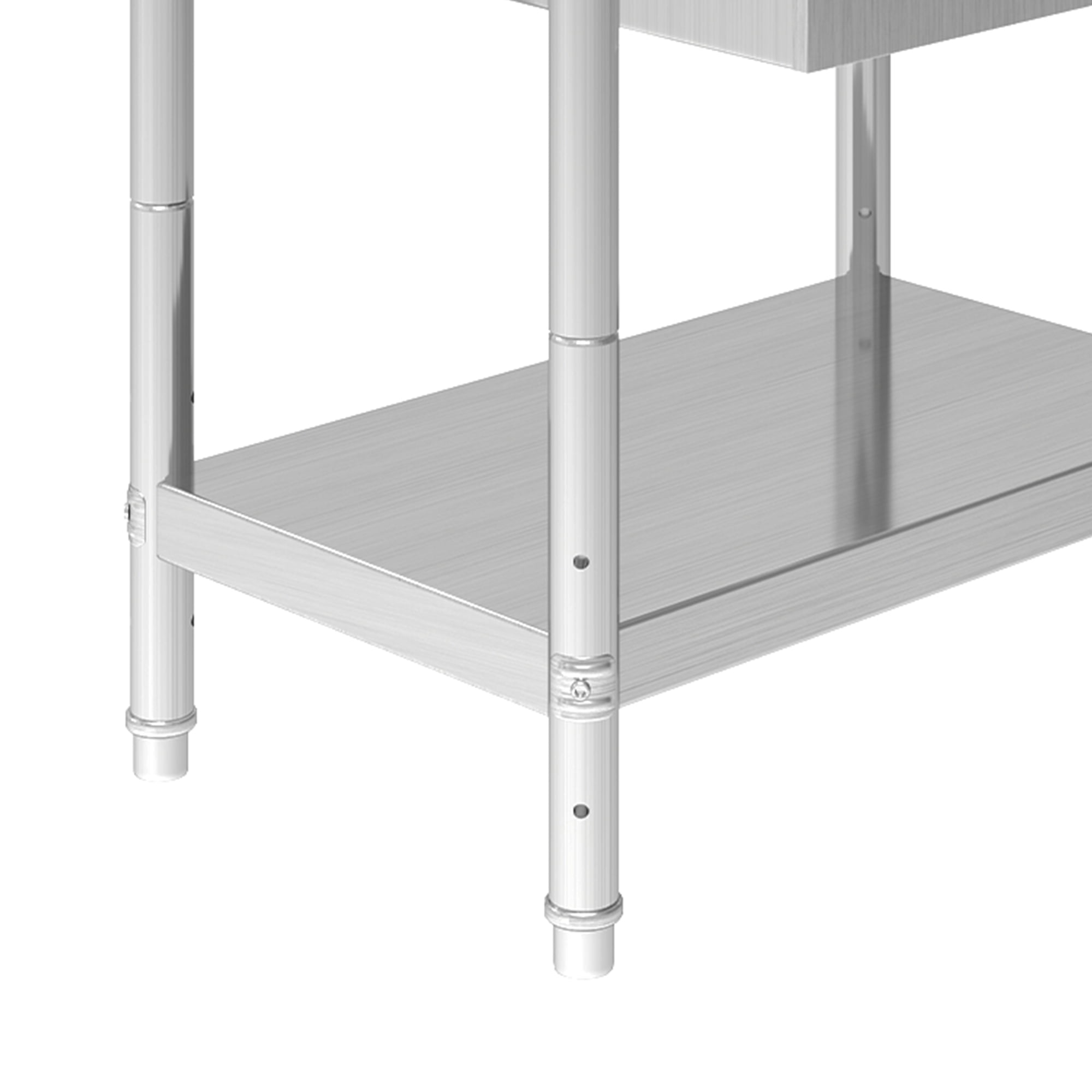 Uforic NSF Stainless Steel Table with Adjustable Height, Storage Rack, Towel Hanging Bar, Overshelves, Drawer, 36" x 24" for Kitchen, Restaurant