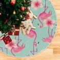 thumbnail image 5 of GZHJMY Flamingo Christmas Tree Skirt Home Decoration Large Round Christmas Tree Skirt for Holiday Party Home Christmas Day Ornaments, 35.4", 5 of 6