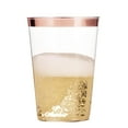 thumbnail image 4 of 100 Rose Gold Plastic Cups 10 Oz Clear Plastic Cups Tumblers Rose Gold Rimmed Cups Fancy Disposable Wedding Cups Elegant Party Cups with Rose Gold Rim, 4 of 6