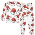 thumbnail image 2 of FORMRS Long Sleeve Top and Pants Pajama Set for Niños 2-Piece Sleepwear, Sizes 18M-8Y, Red Santa Hats Pattern, 2 of 6