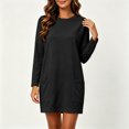 thumbnail image 2 of Long Sleeve Fall Dresses for Women Casual Sweatshirt Dress with Pockets - Loose Fit for Fall Winter, Multiple Colors, 2 of 9