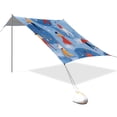 thumbnail image 3 of Portable Beach Tent Sun Shelter With Ground Pegs Water And Wind Resistant Sun Shade Canopy Angle Adjustable Music-themed, 3 of 7