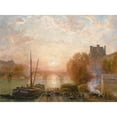 thumbnail image 3 of Henri Zuber 18x14 Black Modern Framed Museum Art Print Titled - Paris, the Seine and the Louvre at Sunset, 3 of 5
