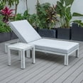 thumbnail image 2 of LeisureMod Chelsea Modern Weathered Grey Aluminum Outdoor Chaise Lounge Chair With Side Table & Light Grey Cushions, 2 of 13