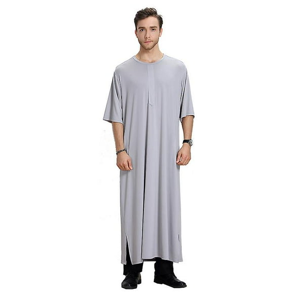 Muslim Men Robe Saudi Thobe Islamic Jubba Arabia Kaftan Abaya Arab Casual Clothing