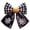 C003- Style C, variant on Holiday Decor, Bow Decor, Halloween Plush, Halloween Decorations, 14X12 Inch Fluffy Plush Fabric Halloween Bow, Suitable for Haunted House Themed Layout, Accessory Pairing, Front