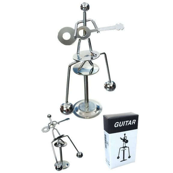 Guitar Player Silver Balancing Mini Sculpture