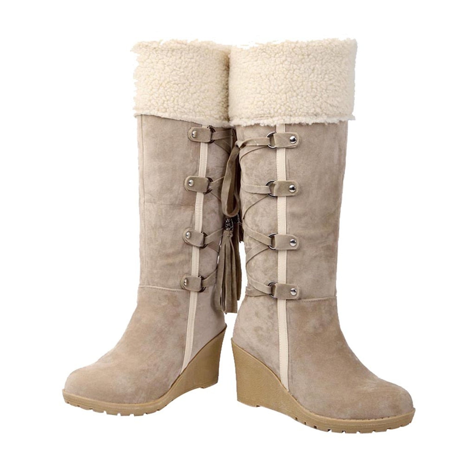 Teacher Appreciation Gifts AXXD Wedges Shoes,Slouch Knee-High Outdoor Hiking Shoes Women Knee-High Boots Womens Boots Couples Fall Autumn Boots For Clearence