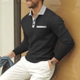 thumbnail image 4 of LIaqionyy Mens Golf Long Sleeve Shirt Classic Button Basic Solid Color Collared Fashion Casual Shirts with Pockets, 4 of 7