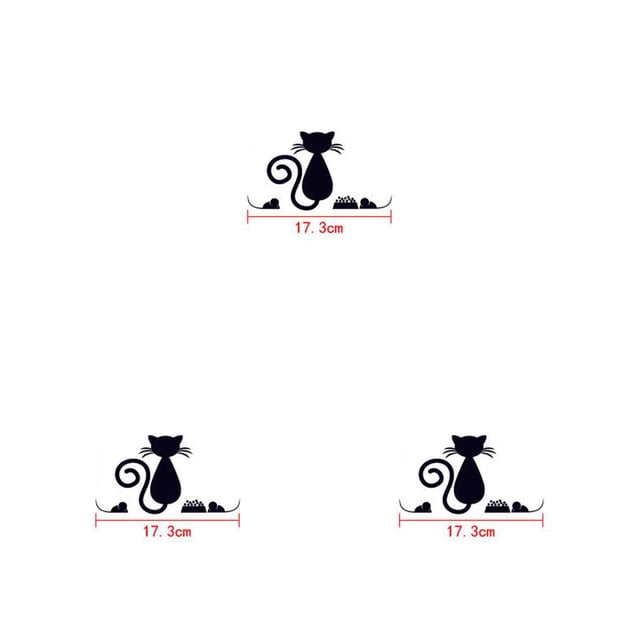 ZheElen Cat Light Switch Sticker Decal Vinyl Art Wall Sticker Lightswitch Black Kitten 1pcs #4 3Set