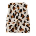 thumbnail image 2 of Womens Casual Sleeveless Vest Leopard Print Button Down Loose Fit Fall Winter Daily Layering Outerwear, S, 2 of 7