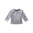 thumbnail image 3 of iiniim Kids Girls Shiny Metallic T-Shirt Long Sleeve Loose T-Shirt for Stage Performance Costume Jazz Hip Hop Dancewear, 3 of 7