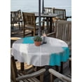 thumbnail image 2 of Outdoor Tablecloth with Umbrella Hole for Patio/Picnic/Party/Camping, Blue Abstract Waterproof Table Cloth Round Cover Washable, Grey Geometric Oil Painting Vintage Gradient (Dia 54"), 2 of 8