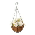 thumbnail image 2 of Corona de cesta de flores para puerta delantera, corona de primavera, señal de bienvenida de , colgador de puerta de flores de seda, corona, 2 of 9