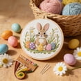 thumbnail image 4 of ZMYFlora Easter Bunny Embroidery DIY Kit For Beginners With 7.8 Inch Hoop Handmade Craft Supplies Easter Basket Stuffers Spring Decor,C, 4 of 5
