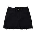 thumbnail image 3 of Dpytoraw Women’s Bodycon Denim Short Mini Skirts High Waist Casual Washed Stretchy Jean Skirts With Pockets Lightweight Linen Blend A-Line Skirt Black, 3 of 4