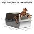 thumbnail image 4 of Stainless Steel Litter Box 2 Pack Large Enclosed Cat Pan With Lid, 4 of 9
