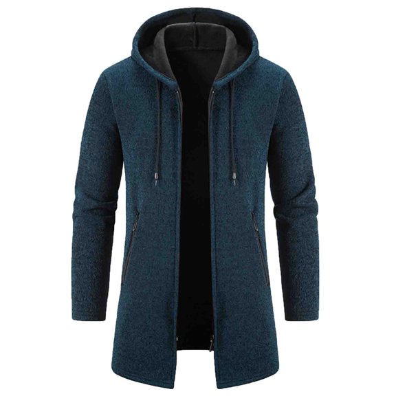 Men's Knitted Wool Sweater Coat Winter Warm Zip Up Jacket Casual Long Sleeve Outdoor Fall Fashion Comfortable Soft