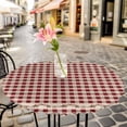thumbnail image 4 of Western Texas Star Retro Fitted Tablecloth with Elastic Edged, Round Table Cloth for Dining Table, Country Vintage Red Beige Plaid Waterproof Oil Proof Table Cover for Indoor Outdoor 45"-54", 4 of 8
