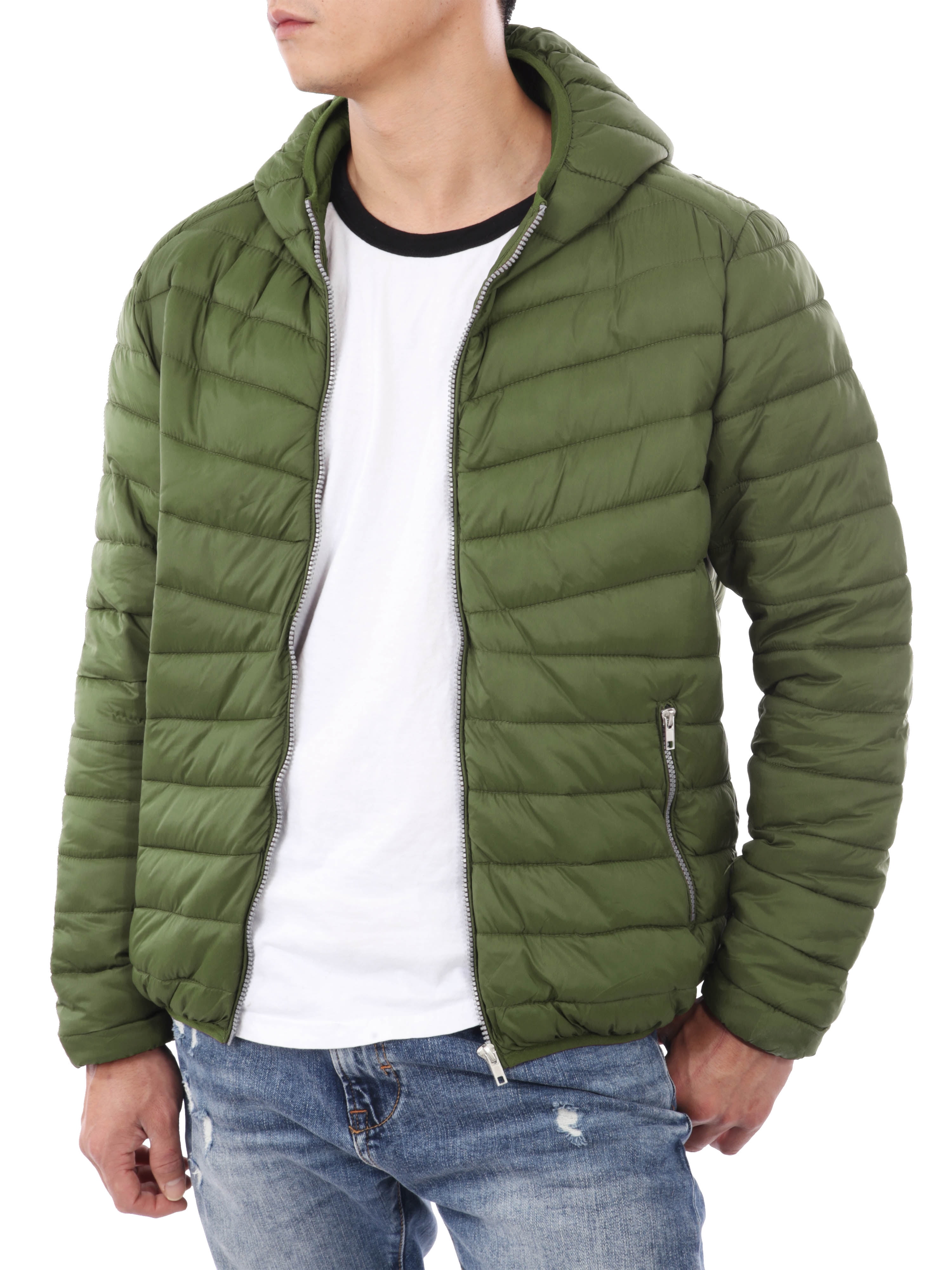 Ma Croix Mens Ultra Light Puffer Down Hooded Jacket Polyester Padded ...