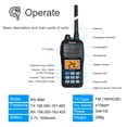 thumbnail image 2 of Radio Marino Portátil VHF RS-36M Novedad, Radio Bidireccional Marítimo con Batería de Iones de Litio de 1500 mAh, 156.000-161.450 MHz, 2 of 4