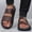 #0036-Brown, variant on Xucatan Men'S Pu Leather Flat Sandals With Adjustable Dual-Use Ankle Straps Comfortable Breathable Open-Toe Slip-On Sandals, Soft Casual Sliding Slippers Hiking Sandals Open Toe for Work Driving Gift