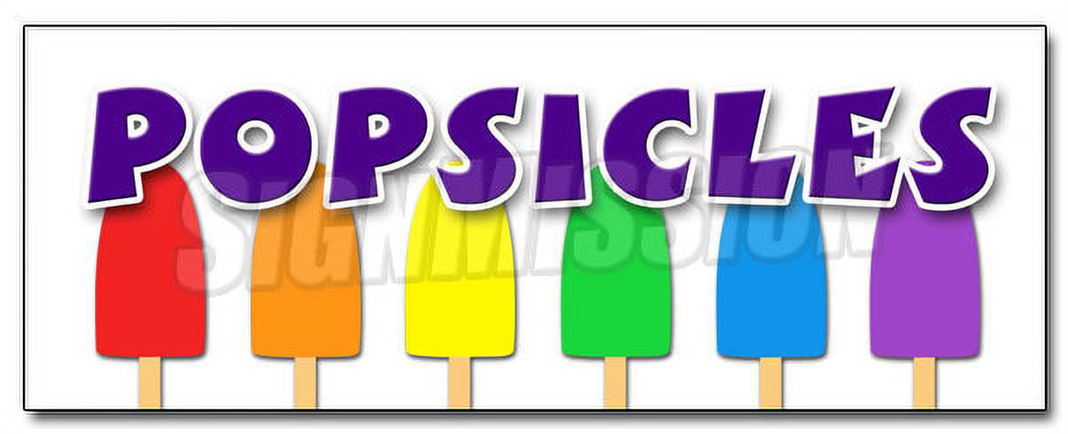 Popsicles I Love Concession Food Truck Ice Cream Cart Vinyl Weatherproof Decal 