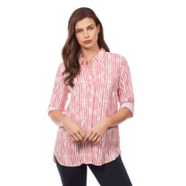 French Dressing Jeans (FDJ) Hazy Stripe Blouse with button detail