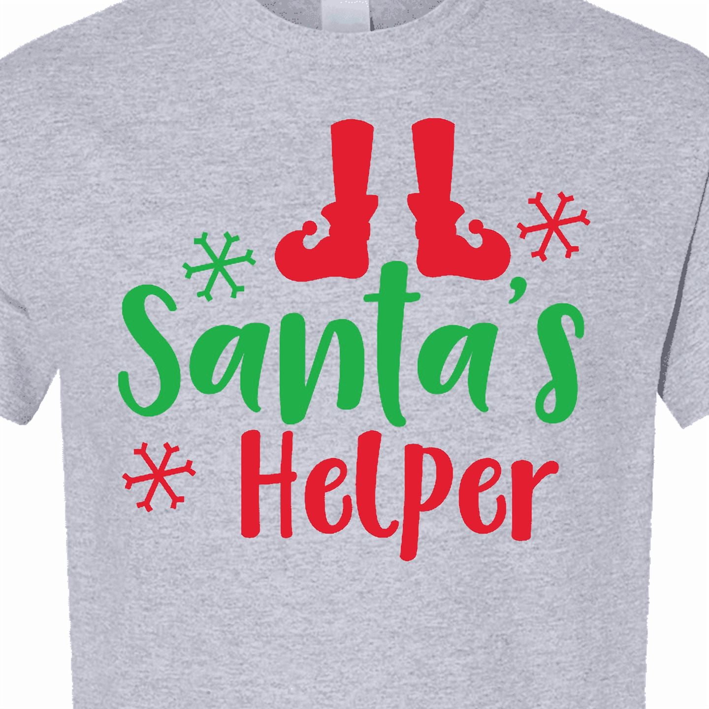 Inktastic Santa's Helper, Elf Shoes, Snowflakes, Christmas T-Shirt
