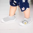 thumbnail image 6 of Baby Toddler First Walking Non-Skid 1-4 Years Kids Shoes Infant Boys Girls Soft Sole Lightweight Breathable Knitted Mesh Sneakers Slip-on Slippers(A02-GreyBear-S), 6 of 7