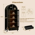 thumbnail image 3 of Vcatnet 70.8" Arched Kitchen Pantry Storage Cabinet, Tall Wood Storage Cabinet with Doors and Shelves for Dining Room, Living Room and Bedroom, Black, 3 of 10
