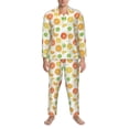 thumbnail image 3 of Balery Colorful Lemons Pijama para Hombre de Dos Piezas con Manga Larga, Conjunto de Dormir y Descanso Suave con Bolsillos-Medium, 3 of 7