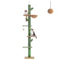 thumbnail image 2 of PAWZ Road Large Cactus Floor to Ceiling Cat Tree with Adjustable Height 95-108" for Indoor Cat Green, 2 of 13