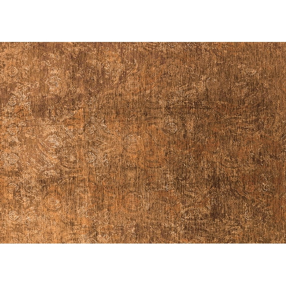 Ahgly Company Indoor Rectangle Oriental Orange Industrial Area Rugs, 6' x 9'