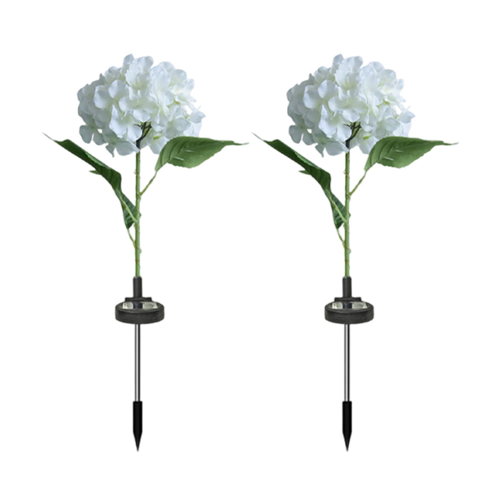 Summer Savings Clearance! Boovnll Solar Flowers Outdoor Water Proof, 2 Pack Artificial Hydrangea Bouquet Outdoor Solar Lights, Solar Flowers for Outdoor Garden Yard Patio Decor, Solar Garden Lights