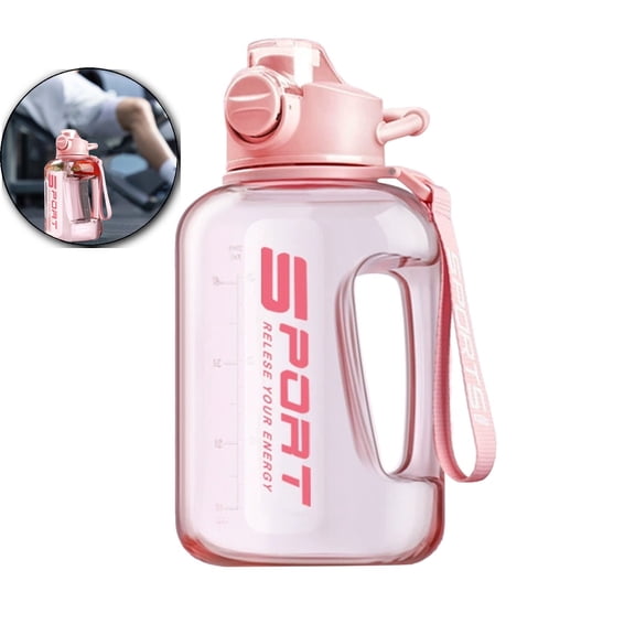 VQPeo Large Capacity Water Bottle with Straw & Handle, Leakproof Sports Jug for Gym, Fitness, Outdoor Activities