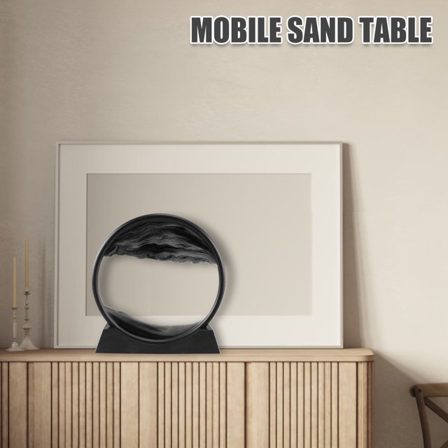 Muyoka Austok Moving Sand Art Liquid Motion, Relajante Kinetic Sandscape Art Table Desk Top para decorar cualquier hogar, escritorio de oficina, manto, estantería, lo que lo hace ideal para cualquier Muyoka Hogar