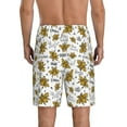 thumbnail image 3 of Bixox Men's Hohey Bee Golden2 printed lightweight casual shorts, soft sleep shorts with pockets., 3 of 7
