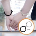 thumbnail image 1 of Conjunto de pulseras con hebilla magnética | Cuentas naturales de turquesa blanca mate | Ajuste de confort ajustable | Patrones únicos | Cierre magnético seguro | Joyería de moda | 2 Piezas, 1 of 9