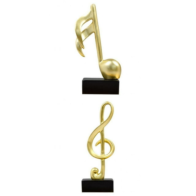 2 Pieces Music Note Sculpture Ornament Figurine Statue Photo Props Decor Macarena Nota estatuas