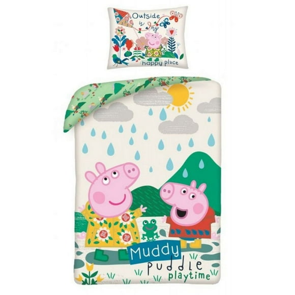 Peppa Pig Muddy Puddle Playtime Duvet Cover Set